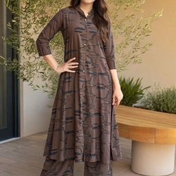 SZN Abstract Printed Tunic & Palazzos Co-Ord Set-picture-12