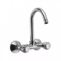 PLUMBER Wall Mounted Two Hole Sink Mixer with Swivel Tubular Spout, SPB-5104-12