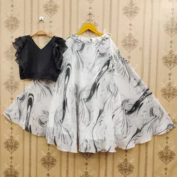 JOVK DESIGN Girls Tie and Dye Ready to Wear Lehenga &-image-70