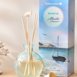 Home Centre Redolence Glass Atlantic Shimmers Marine Reed Diffuser Set-47