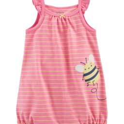 Carter's Bee Cotton Romper - Pink-image-38