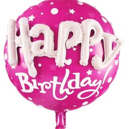 Johra Happy Birthday 3D Round Foil Balloon - Pink-16