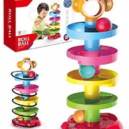 Uniquebuyin 5 Layer Roll Ball Drop and Roll Swirl Tower - Multicolour-10