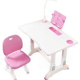SYGA Kids Height Adjustable Study Desk and Chair Set Student Table Writing Desk - Princess Pink Deluxe Eye Light-image-50