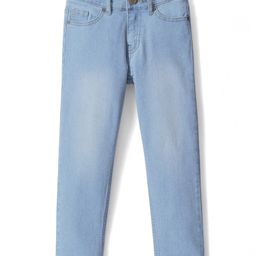Pine Kids Denim Woven Full Length Washed Jeans Solid Colour - Ice Blue-image-45