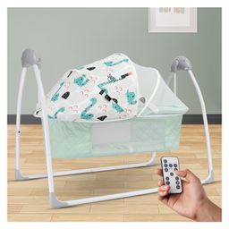 R for Rabbit Lullabies Plus The Auto Swing Baby Cradle with Remote Controller - Sea Green-0