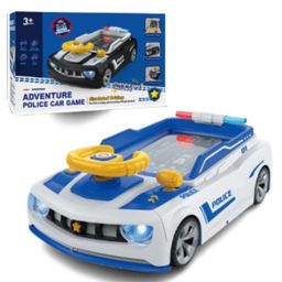 Happy Hues Musical Steering Wheel Toys for Kids- with Headlights & Realistic Vehicle Sound- Simulated Driving Racing Car Game for Kids- Police Theme- White-image-31
