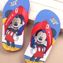 Cute Walk by Babyhug Disney Mickey Mouse Printed Slip On Flip Flops - Blue-image-81