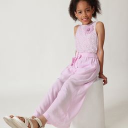 One Friday Sleeveless Schiffli Embroidered Jumpsuit - Lilac-image-10