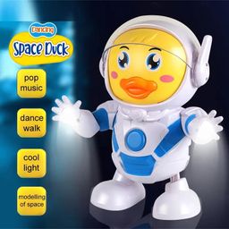 NEGOCIO Electric Cute Robot with Music And Light Space Dancing Duck Toy - COLOR MAY VARY image 2