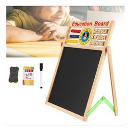 NEGOCIO 2 in 1 Writing Board Slate Double Sided Educational Board with Magnetic Alphabets Numbers Maths Learning Toy (Color May Vary ) image 3