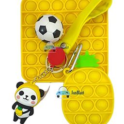 YAMAMA Sqaure & Pineapple Shape Pop it Fidget Toys Big with Key chain Pack of 3 - Multicolor image 5