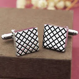 PELUCHE Silver-Toned Cufflink-image-7