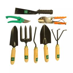 CloudNursery Wooden Gardening Tool Kit Brown Set of 8-picture-43