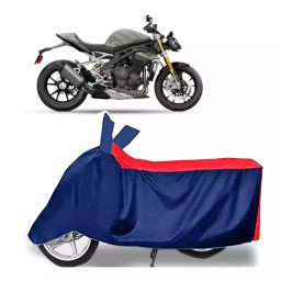 Auto Pearl Two Wheeler Cover with Bag for Triumph Speed Triple BS6, Red & Blue-image-68