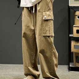 The Roadster Lifestyle Co. Men Loose Fit Baggy Cargo Trousers With Utility Pockets-image-51