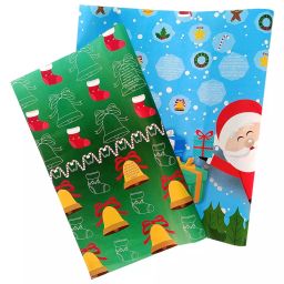 eVincE - thoughtful PRESENTations XMAS0105L10X4 Christmas Roll Give Away Kids Adults For Him Her New Year Party Office Gifting Santa Bell D cor Pattern For Gifts 2 Designs Gift Wrapping Paper (Pack of 40 Piece)-image-4