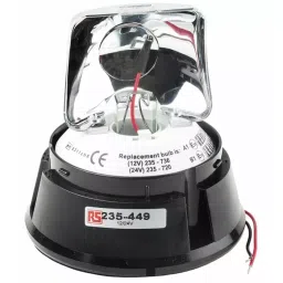 RS PRO Rotating Beacon 12 V DC 24 V DC Surface Mount Incandescent Bulb, 235449-34