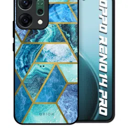 QRIOH Geometrical Marble Printed Oppo Reno14 Pro 5G Glass Back Case Mobile Accessories-picture-31