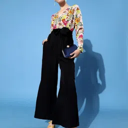 KASSUALLY Women Stylish Black Printed Elevated Bottom Jumpsuit-image-14