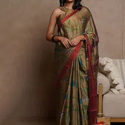 KALINI Floral Poly Chiffon Saree-image-78