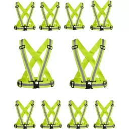 Rahul Professionals Vest Gear Safety Jacket Sleeveless Polyester Green Length 40 cm (Pack of 10)-picture-7