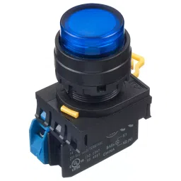 IDEC Industrial Pushbutton Switches PB SWITCH, SPST-NO, 24VAC, SCREW, BLUE, YW1L-M2E10Q4S-30