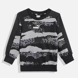 Puma Boys Camouflage Printed Regular Fit Alpha AOP Crew Sweatshirt-image-22