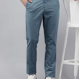 ColorPlus Men Textured Slim Fit Chinos Trousers-image-5