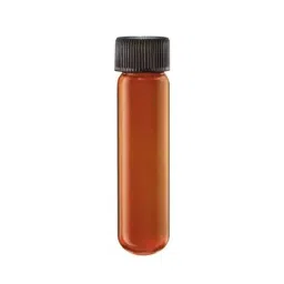 Abgil 100 ml Amber Color Borosilicate Glass Round Bottom Culture Media Tube with Screw Cap and Rubber Liner ABG1828-3