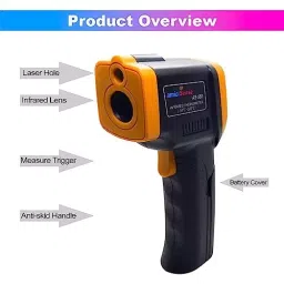 amiciSense Industrial Thermometer 50-580°C High Precision Infrared Temperature Sensor With Adjustable Emissivity & Color LCD For Industrial Use image 4