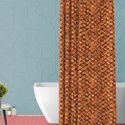 ArtzFolio Orange Coloured Abstract Printed Waterproof Polyester Shower Curtain-1
