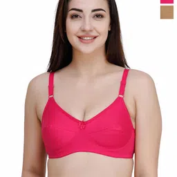 College Girl Women Pack Of 2 Pure Cotton Full Coverage Non Padded Bra-image-123