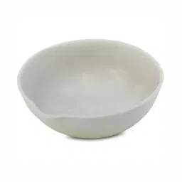 RELIGLAS 200 ml White Round Bottom Silica Basins Dishes with Spout, 11.006.12-10