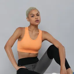 HRX by Hrithik Roshan Orange Solid Bra Lightly Padded-picture-16