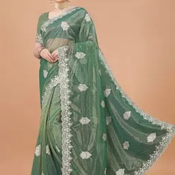Moda Rapido Embroidered Embellished Organza Saree-picture-15
