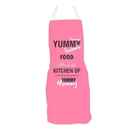 THEYAYACAFE Mother's Day Pink & Black Printed Velvet Waterproof Apron-46