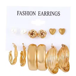 DIVASTRI Set Of 6 Gold-Plated Heart Shaped Studs image 2