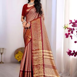 Anouk Rustic Ethnic Motifs Woven Design Zari Kanjeevaram Saree-picture-23