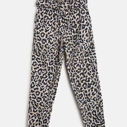 Tales & Stories Full Length Animal Print Pants - Multi Colour-image-2