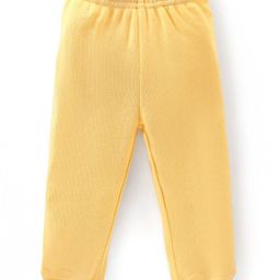 Babyoye Cotton Knit Full Length Ponytail Solid Thermal Pajama - Yellow-image-66