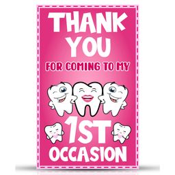 Zyozi Tooth Theme Thank You Tags Pink  - Pack of 50-image-92