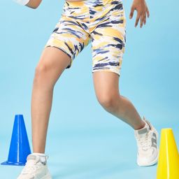 Pine Active Super Stretch Cycling Shorts Abstract Print-Yellow-image-89