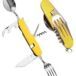 Bunie 6 in 1 Foldable Spoon Fork, Knife Set for TravelPack of 1 Golden-picture-15