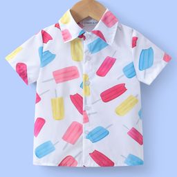 Mark & Mia Half Sleeves Shirt with Popsicle Print - White-image-50