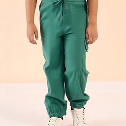 Stylo Bug Cotton Solid Cargo Pants - Green-image-72