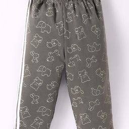 Tango Interlock Knit Full Length Lounge Pant With Animal Print - Grey-image-38