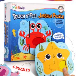 Intelliskills Touch N Feel Jigsaw Puzzle- Ocean Animals |Multi-Texture Pieces for Sensory Development |Develops Animal Recognition & Tactile Learning |For Gifting |BIS Certified |Educator Recommended-image-55