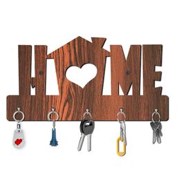 Olive Tree Key Hanger | Key Holder for Home | Key Chain Holders for Wall | Wall Mount Key Holder | Wall Stylish Key Stand (5 Hooks) - Brown with home Love-picture-25