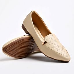 Shoetopia Textured Ballerinas - Cream-image-78